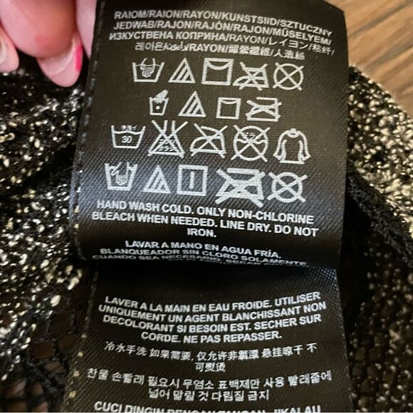 Guess See Through Mesh Sleeveless Striped Shirt Black and Gray Size Large - Picture 11 of 14